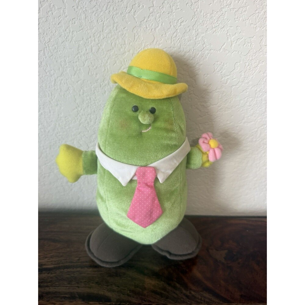 Vintage Somersaults Avon 1986 Herby Derby Plush Stuffed Cucumber 10" Sealed